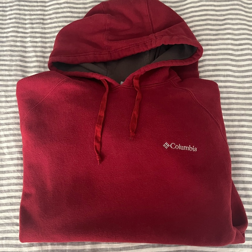 Columbia Red Sweatshirt Hoodie Mens Large